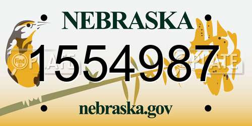 1554987 Nebraska License Plate