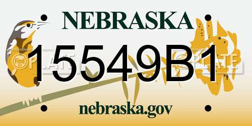 15549B1 Nebraska License Plate
