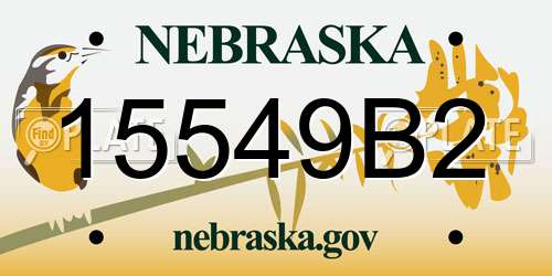 15549B2 Nebraska License Plate