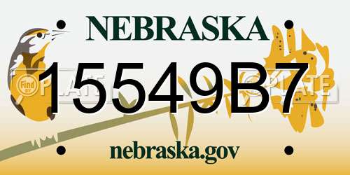 15549B7 Nebraska License Plate