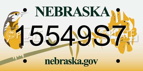15549S7 Nebraska License Plate