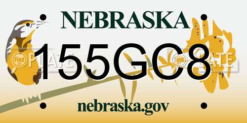 155GC8 Nebraska License Plate