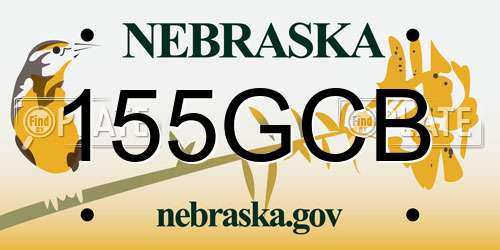 155GCB Nebraska License Plate