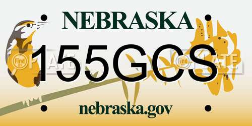 155GCS Nebraska License Plate