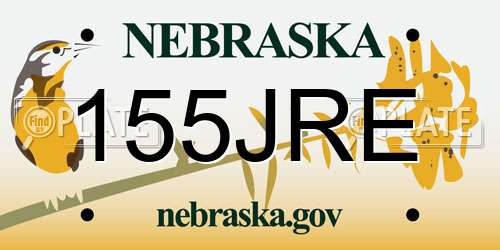 155JRE Nebraska License Plate