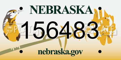 156483 Nebraska License Plate