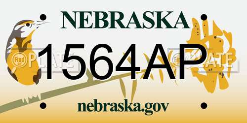 1564AP Nebraska License Plate