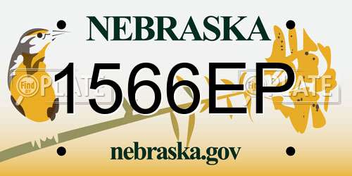 1566EP Nebraska License Plate
