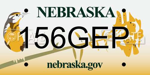156GEP Nebraska License Plate