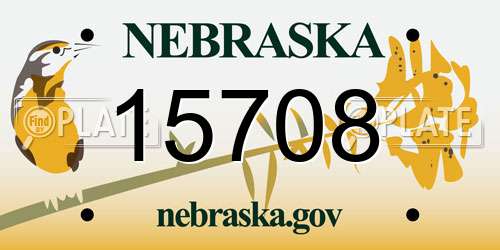 15708 Nebraska License Plate