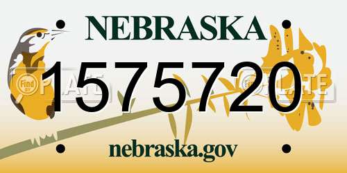 1575720 Nebraska License Plate