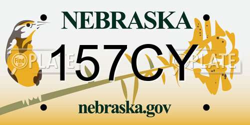 157CY Nebraska License Plate