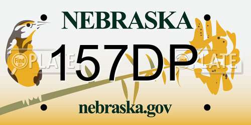 157DP Nebraska License Plate