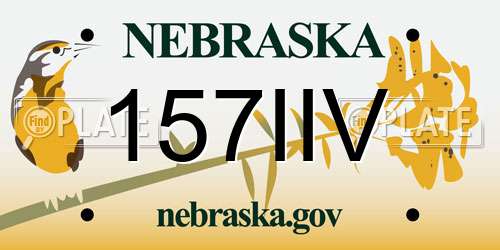157IIV Nebraska License Plate