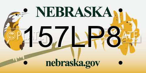 157LP8 Nebraska License Plate