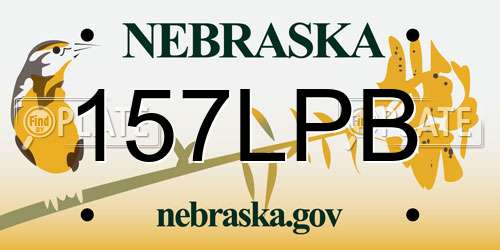 157LPB Nebraska License Plate
