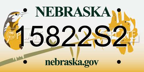 15822S2 Nebraska License Plate