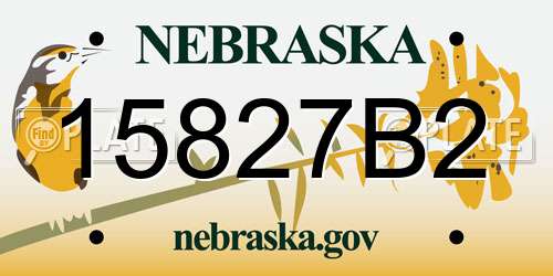 15827B2 Nebraska License Plate