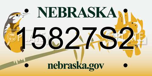 15827S2 Nebraska License Plate
