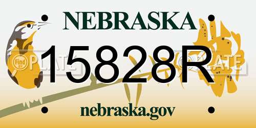 15828R Nebraska License Plate