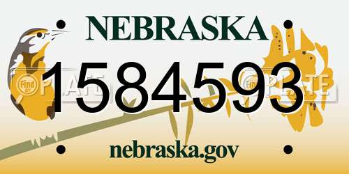 1584593 Nebraska License Plate