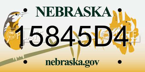 15845D4 Nebraska License Plate