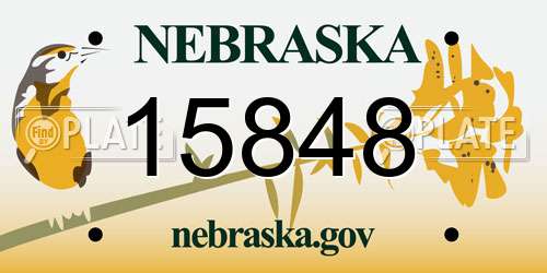 15848 Nebraska License Plate