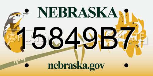 15849B7 Nebraska License Plate