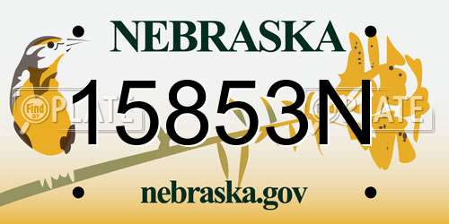 15853N Nebraska License Plate