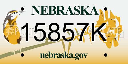 15857K Nebraska License Plate