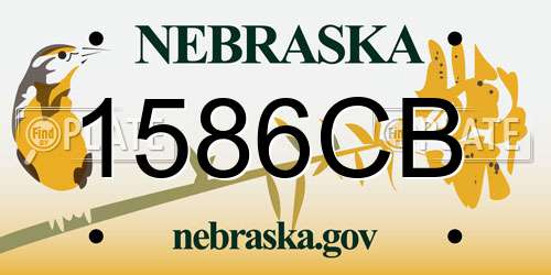 1586CB Nebraska License Plate