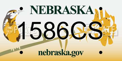 1586CS Nebraska License Plate