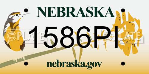 1586PI Nebraska License Plate