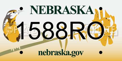 1588RO Nebraska License Plate