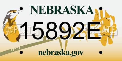 15892E Nebraska License Plate