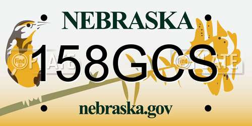 158GCS Nebraska License Plate