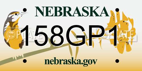 158GP1 Nebraska License Plate