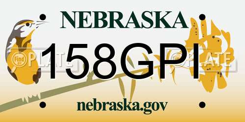 158GPI Nebraska License Plate