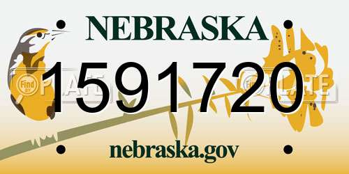 1591720 Nebraska License Plate