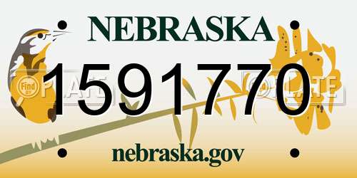 1591770 Nebraska License Plate