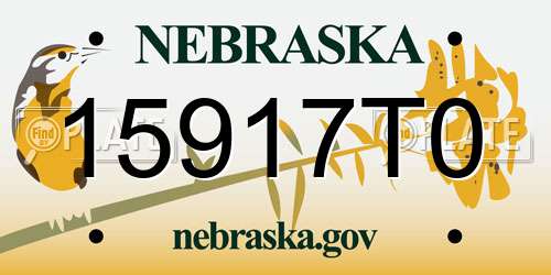 15917T0 Nebraska License Plate