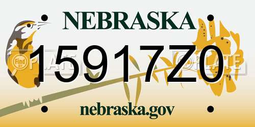 15917Z0 Nebraska License Plate