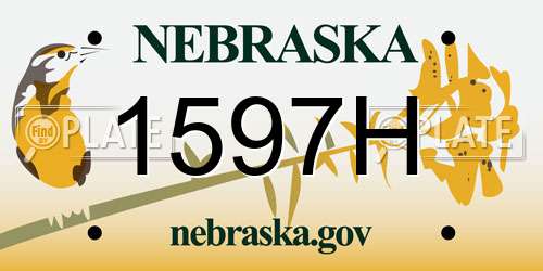 1597H Nebraska License Plate