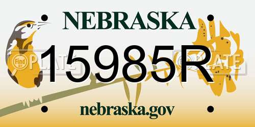 15985R Nebraska License Plate