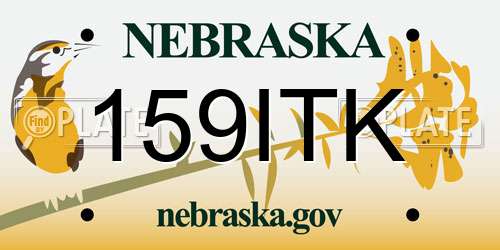 159ITK Nebraska License Plate