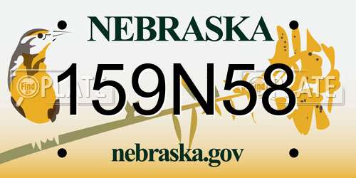 159N58 Nebraska License Plate