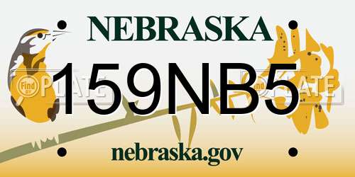 159NB5 Nebraska License Plate