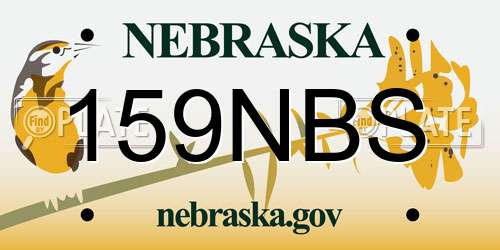 159NBS Nebraska License Plate