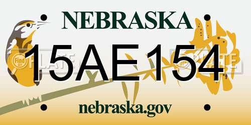 15AE154 Nebraska License Plate