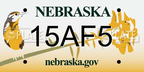 15AF5 Nebraska License Plate